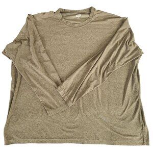 Lands End Men's Long Sleeve Performance Shirt XXL Polyester/Spandex Olive Green